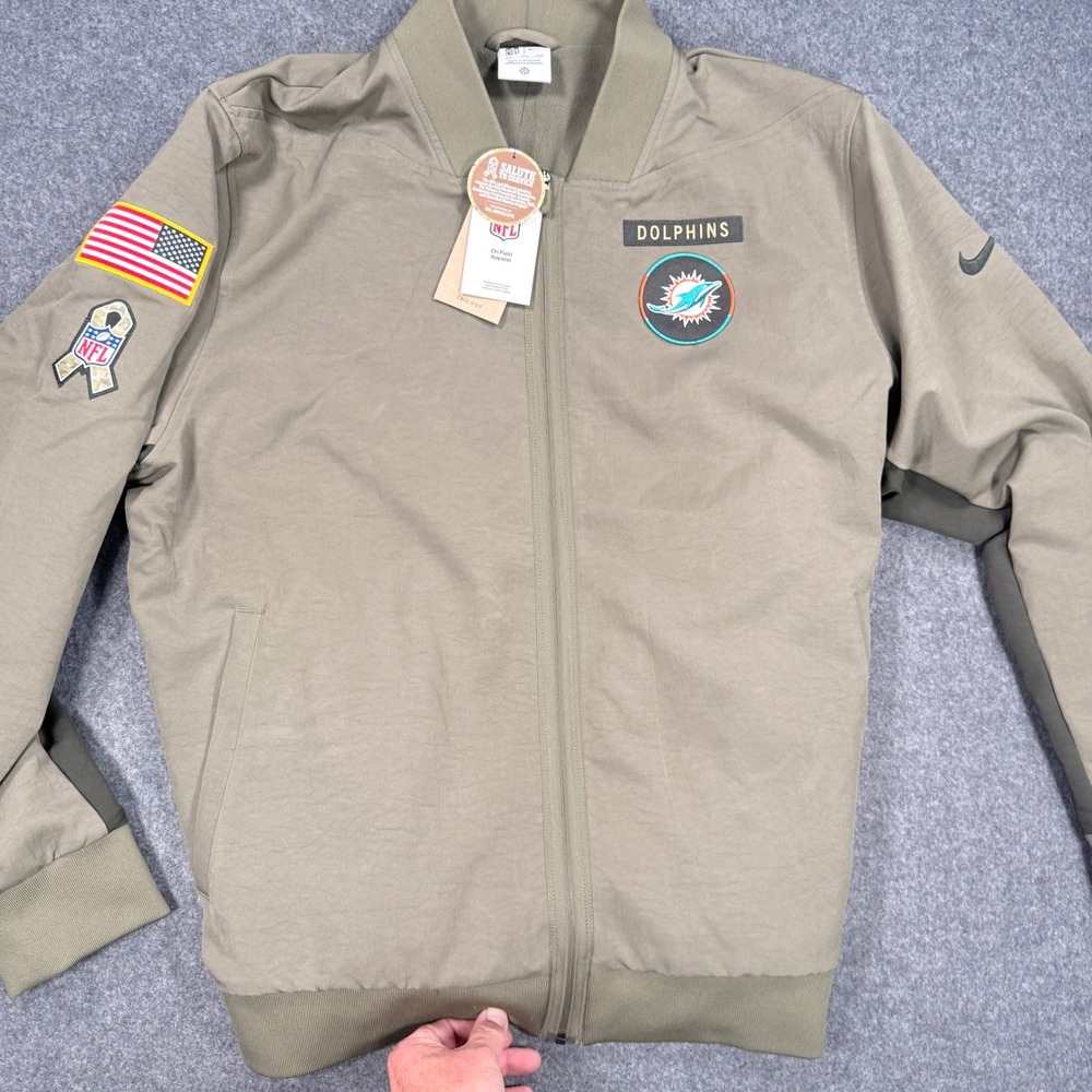 Nike NFL Miami Dolphins Salute to Service Jacket Mens XXL Olive IH7515-222